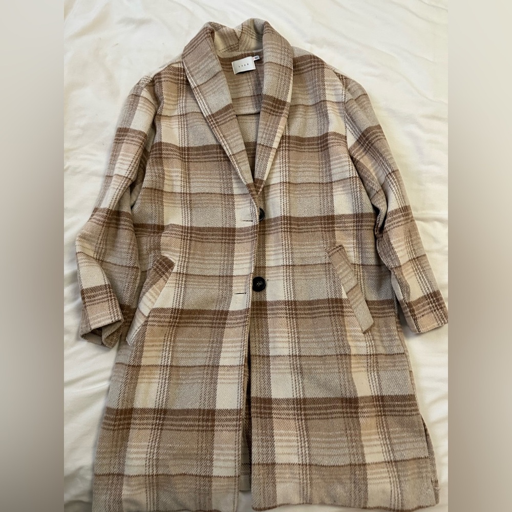 Lush Tan and Brown Plaid Utility Jacket